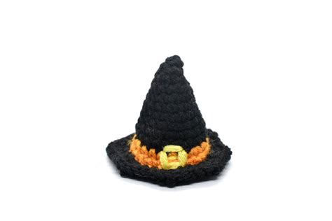 Diminutive crocheted witch hat